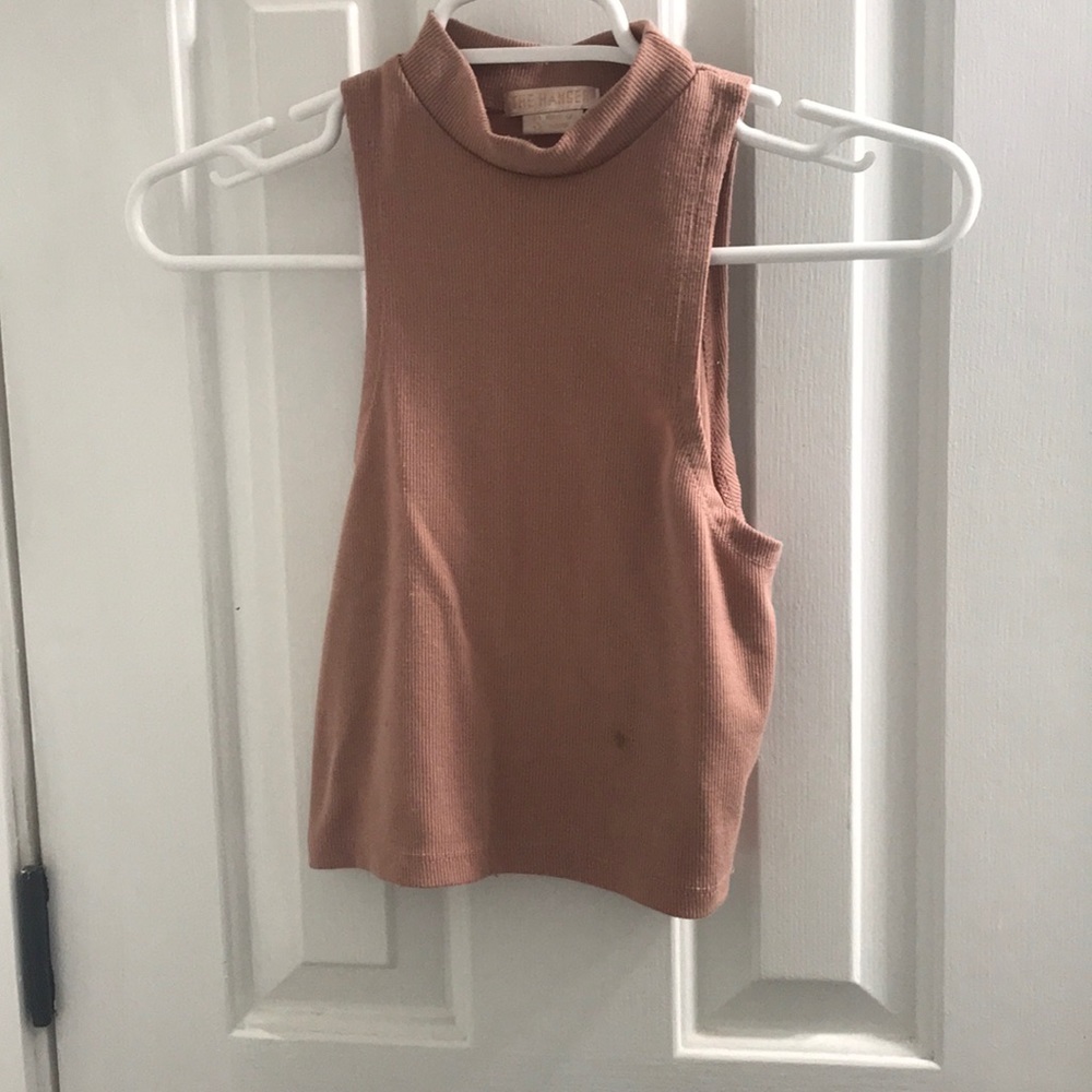 Taupe crop tank